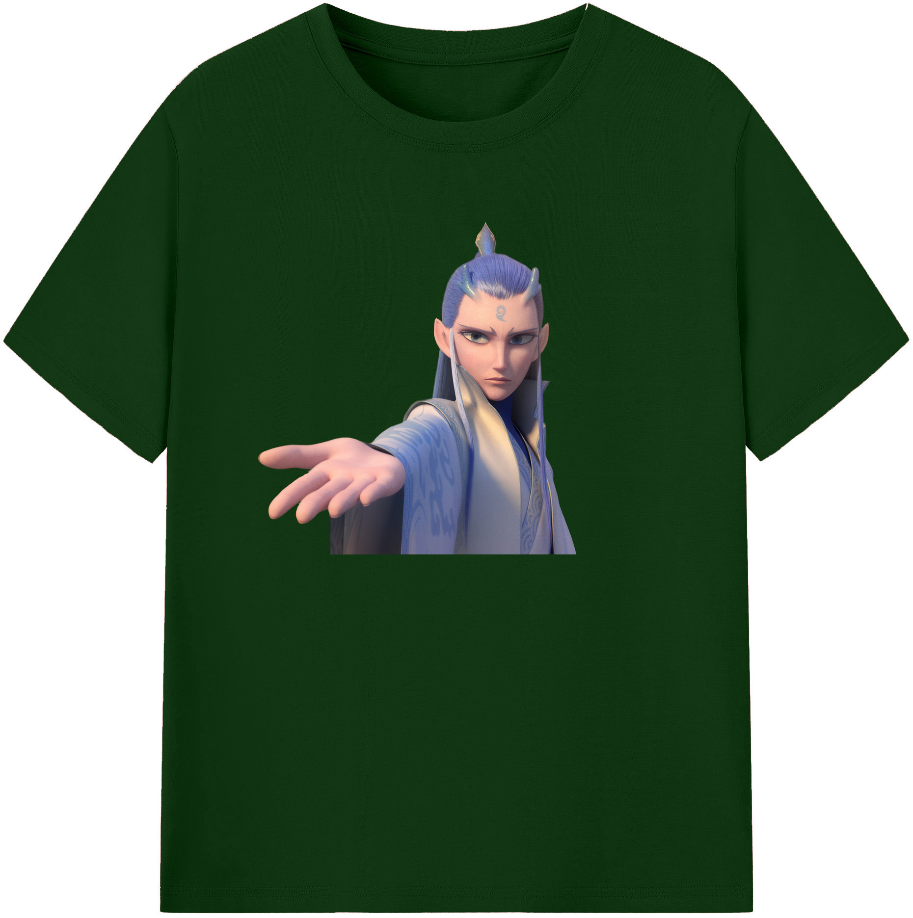 （画像用） Ne Zha 2 ナタ 魔童の大暴れ 綿100％半袖Tシャツ（フロントプリント）